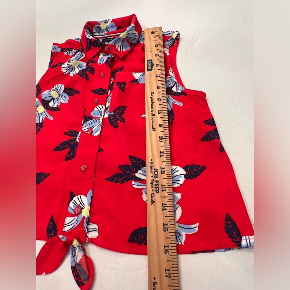 Tommy Hilfiger Red Floral Kids Blouse - Picture 3 of 10